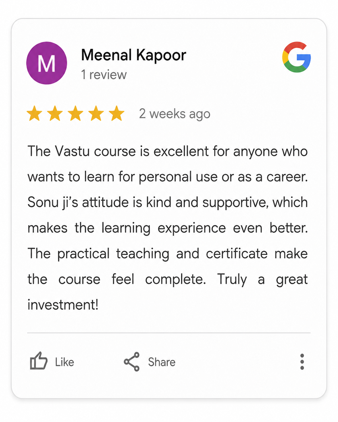 Student testimonial