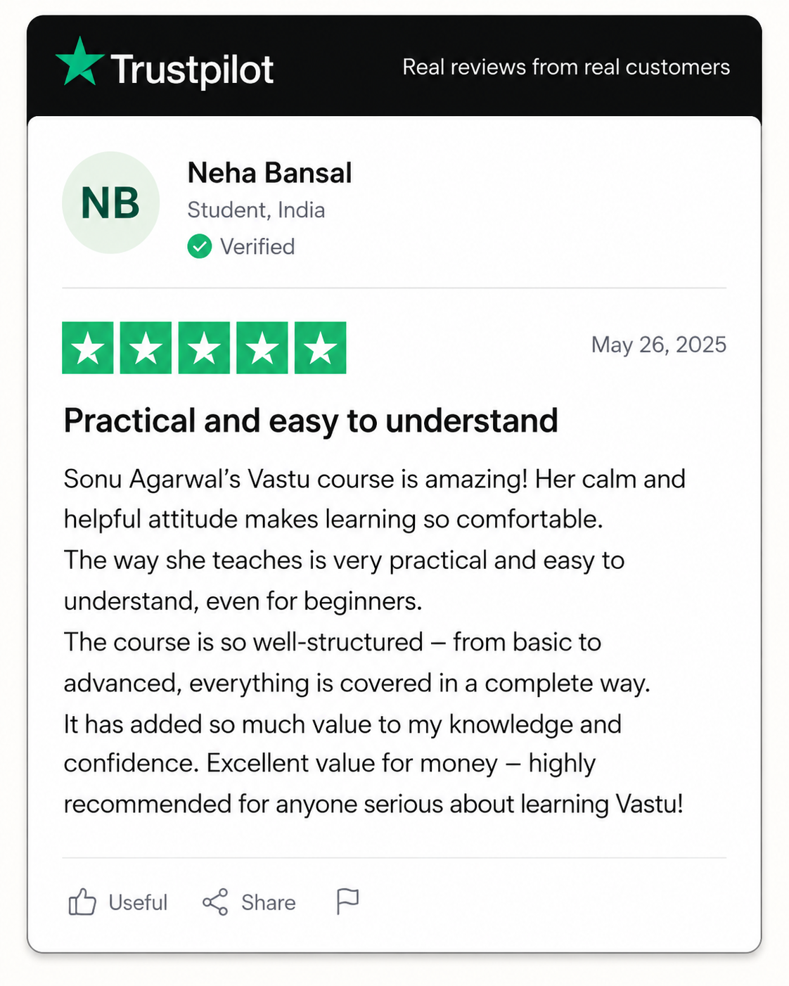 Student testimonial